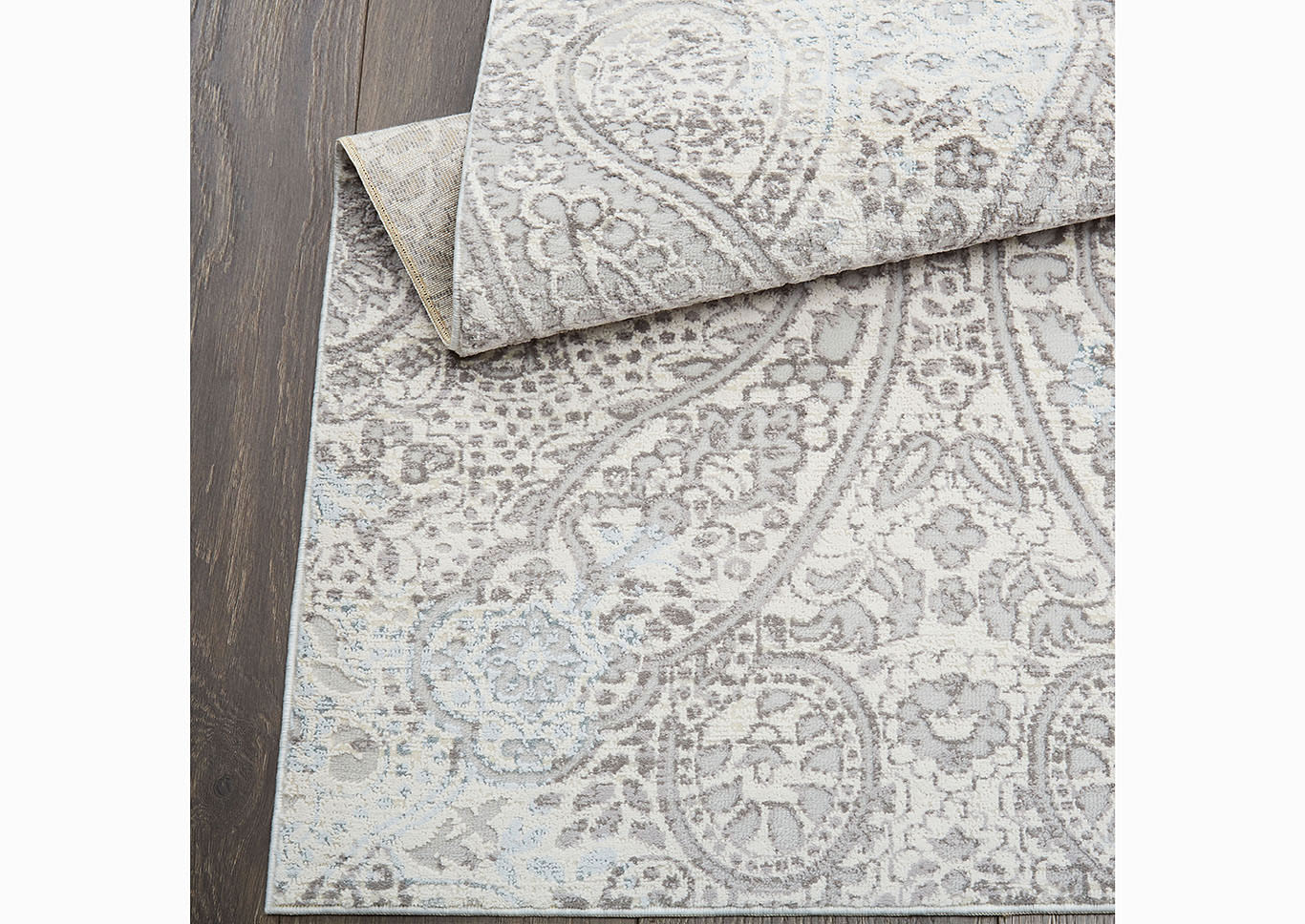 Home Dynamix Christian Siriano Brooksville Windsor Transitional Area Rug 31"x47" Paisley Ivory/Gray/Blue,Home Dynamix